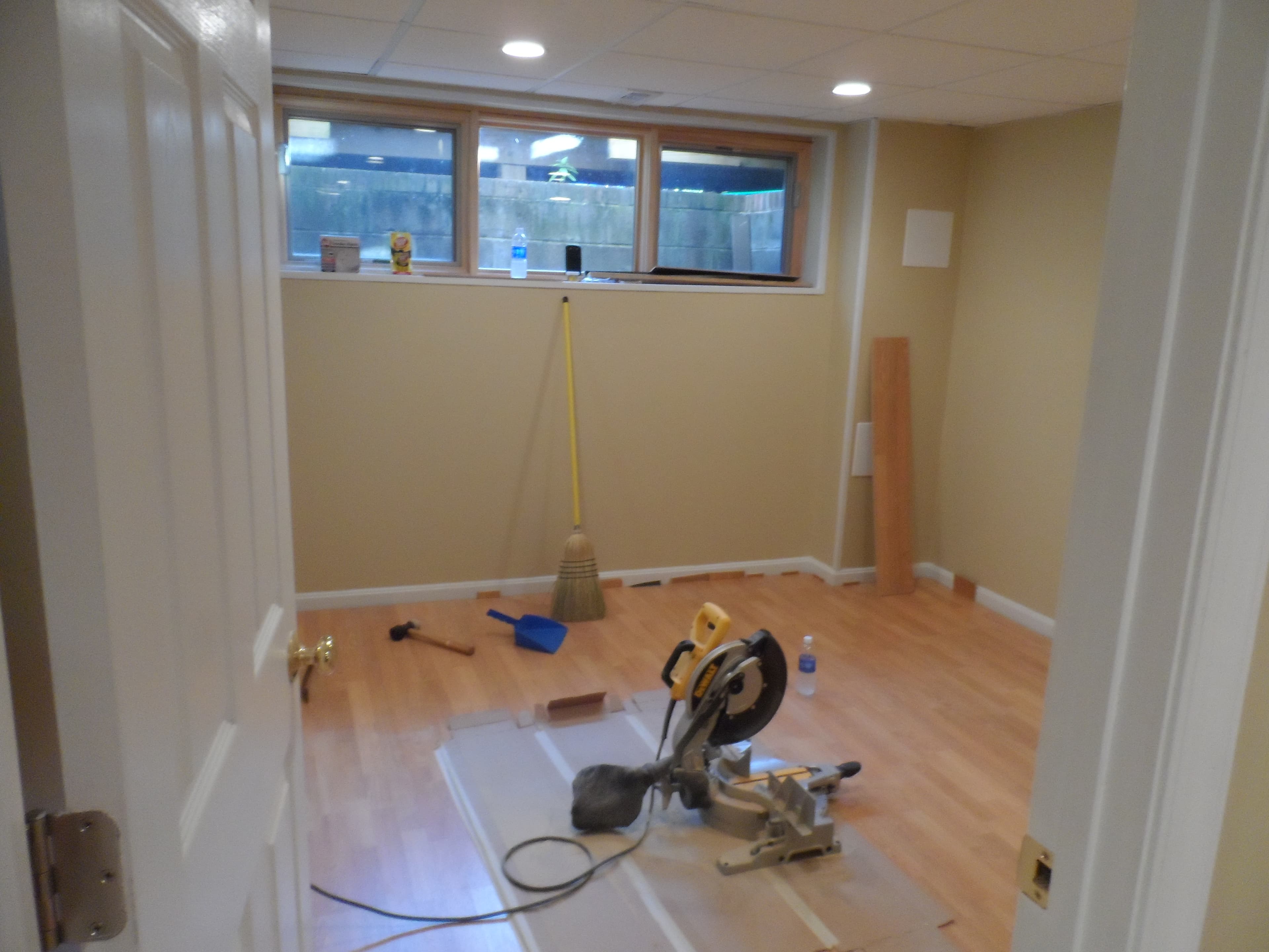 Pergo flooring in basement before image 2
